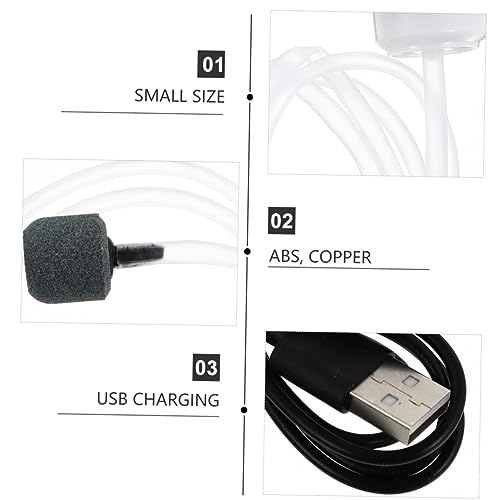 Mikikit USB Charging Small Aquarium Oxygen Pump Pump for Fish Tank Aeration Convenient Operation Lightweight Design High Grade Material for Safe Use
