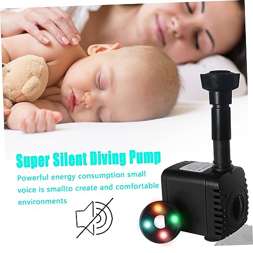 Toddmomy 2 Sets Submersible Pump with LED Lights Flow for Fish Tank Outdoor Fountain Miniature Pump Silent Design US Plug Voltage
