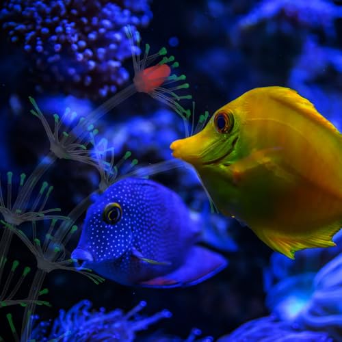 Cabilock Lifelike Simulated Water Grass Aquarium Decor, Green Fluorescent Silicone Aquatic Plant for Fish Tank Landscape, Vivid Underwater Artificial Plant Accessory