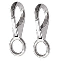 2/4Pcs Heavy Duty Stainless Steel 316 Spring Snap Hook Fixed Eye Clip Carabiner Marine Clip Dock Hardware Accessories - color: 2Pack, size: 0#
