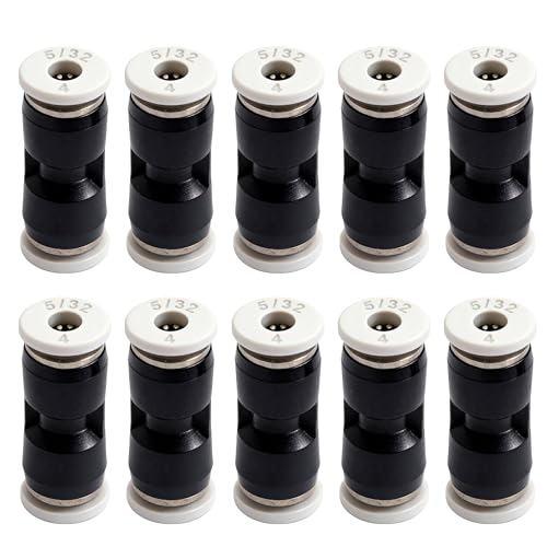 10PCS Pneumatic Push to Connect Fittings, PBT Plastic Union Straight 5/32"x 5/32" Tube OD Quick Connector for Home Garage Air Brake Air Compressor - size: 5/32"x 5/32"