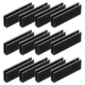 uxcell 12Pcs Plastic Glass Connector, 180 Degree Glass to Glass Clamp for 4mm Thick, Fixing Bracket Rimless Clip Holder for Aquarium Fish Tank Display Shelves, (4mm, Black) - size: 4mm