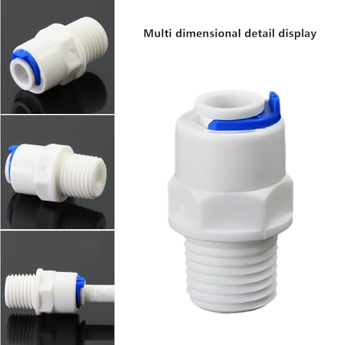 1/4"M to 1/4" Push-Fit Adapter for RO Water Filter, 5 Pcs | Straight quick-connect fitting connects 1/4" male thread to 1/4" hose for RO filters, beverage dispensers & water systems. - style: 1/4"MPT to 1/4" QC Straight Adapter