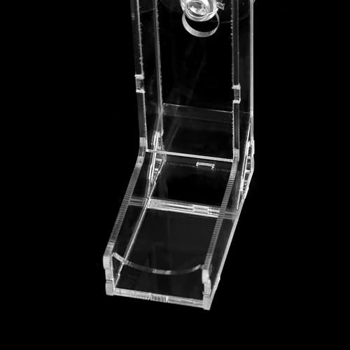 Acrylic Shrimp Feeding Tube, Shrimp Feeder Transparent Glass Shrimp Feeding Dish Tray with Suction Cups for Fish Jar Aquarium Crystal Shrimp Crabs Clams