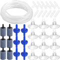 Shappy 20 Feet 36 Pcs Aquarium Air Pump Accessories, Standard 1/5" Tubing Aquarium Air Tubing for Fish Tank Contains Stones, Check Valves, Suction Cups, Straight Connectors, T-connectors