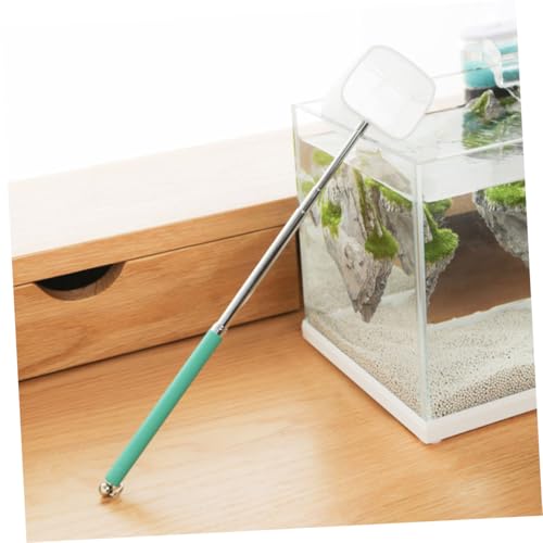 IMIKEYA Mini Stainless Steel Landing Net with Telescopic Aluminum Handle, Small Fish and Shrimp Mesh Net for Aquarium and Freshwater Fishing