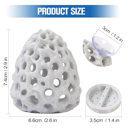 Shrimp Cave, Shrimp Hides for Aquarium, Betta Fish Hideout with Suction Cup Tank Accessories for Fish Tank Decor, Hiding & Resting, Betta Fish Habitat Tank Ornament Accessories - color: Marble White