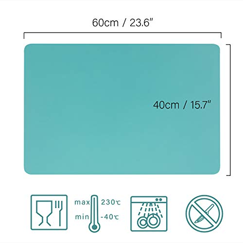 Gartful Extra Large Silicone Mat 23.6 x 15.7 inches, Silicone Crafts Sheets, Jewelry Casting Molds Mat, Desktop Protector, Placemat Pad, Nonstick Nonskid Durable, Set of 2, Black Green - color: Black Green, size: 2pcs - 23.6 x 15.7 inches