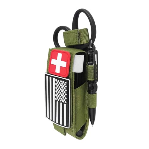 Upgrade 1000D Laser Cut Molle Tourniquet Holder, Heavy Duty Tactical Molle Tourniquet Pouch Holder - color: Pouch-Army Green