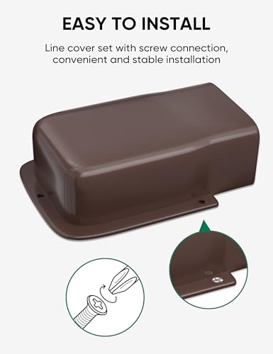 4" Entry Wall Cover Line Cover Set Parts PVC Accessory for Decorative for Ductless Mini Split, Central AC and Heat Pumps, Brown - color: Brown, size: 4 inch