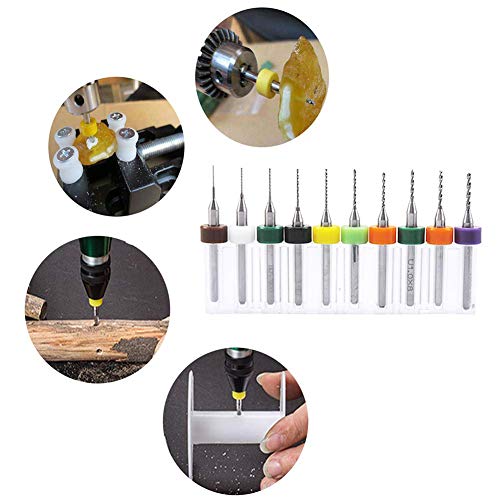 50pcs PCB Drill Bits Set Spiral Flute Carbide 0.3mm-1.2mm for Print Circuit Board Stone Dremel Jewelry CNC Engraving (5PCS Each)