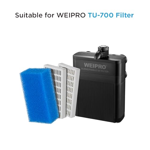 Replacement Cartridge for Aquarium UV Filter TU-700 with Aquarium Filter Foam, Active Carbon and Ceramic Ring(TU700-S) - size: Replacement Filter Sponge(TU-700)