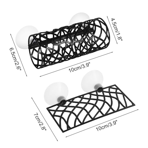MiOYOOW Betta Fish Tunnel, Hollow Fish Resting Tube Suction Cup Mounting Fish Hide Shelter for Small Fish Shrimp Betta - color: Black