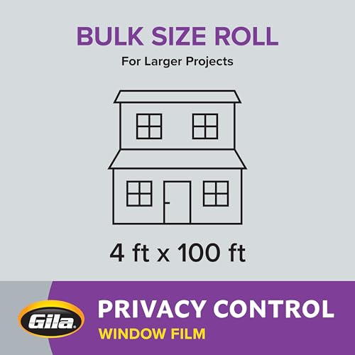 Gila Privacy Control Frosted Adhesive Window Film, 4ft x 100ft