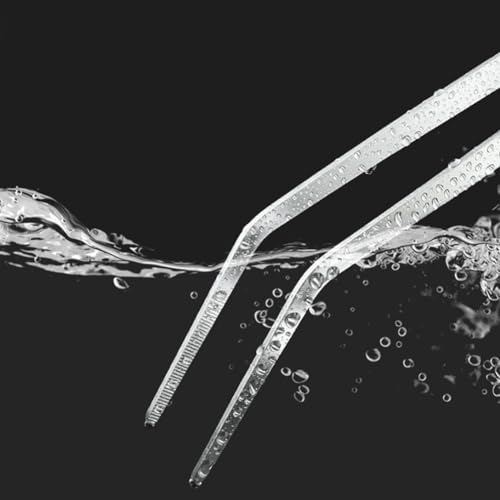 Stainless Steel Aquarium Tweezer Long Curved Tweezer Large Reptile Feeding Tong Plant Cleaning Tweezer Fish Tank Plant Tool