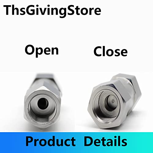 1/8 1/4 3/8 1/2 Inch G Female Thread 304 Stainless Steel Check Valve One Way Non-Return Valve for Water Oil Gas Check Valve(1/4 Inch) - size: 1/4 Inch