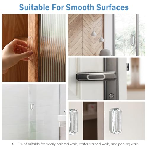4 Pcs Clear PU Self-Adhesive Recessed Finger Pulls - Oval Sliding Door Handles, Instant Handle for Glass Doors, Windows, Drawers & Cabinets