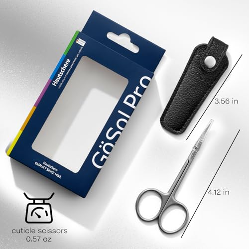Cuticle Scissors Russian-Style Ultra Fine Curved Professional Cuticle Scissors 420 Stainless Steel, Precision Pointed Tip Grooming Scissors for Dead Skin; Eyebrow; Eyelash, Includes Leather Case