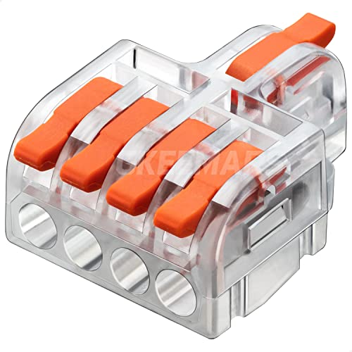 10Pcs Mini Electrical Wire Connectors, DIY Splicing into 4/6/8/9/10 Way Quick Connector Terminal Blocks (1 in 4 Out, PC) - style: 1 in 4 out, PC