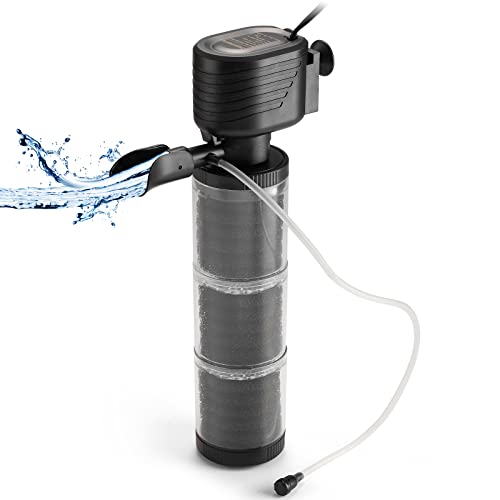 XpertMatic Aquarium Filter for 120-170 Gallon Tank, Internal Fish Tank Filter with Water Pump, 528 GPH 3 Stages Biochemical Sponge Filter for Large Tank, Pond, Wavemaker, Air Supply, SainSmart - size: 35W(528GPH) for Up to 170 Gallon