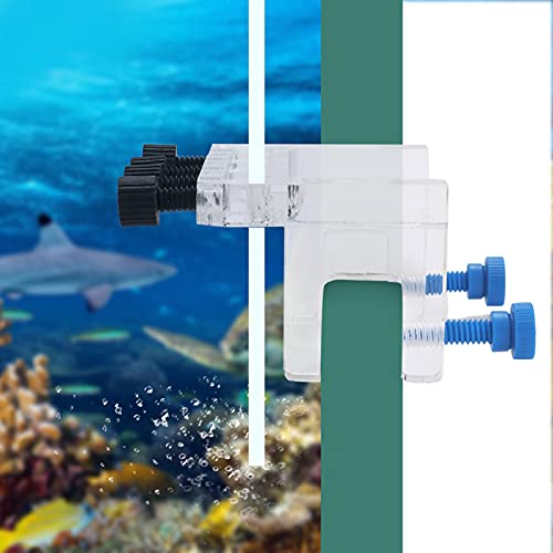 Aquarium Fixture Holder, Aquarium Choice Soft Tube Fixture Holder for Holding Doing Pump Soft Hose, Transparency Hanging 4 Way Tube Holder Tubling with Long Size Screw for Fish Tank Filter Tank