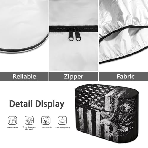 Black American Eagle 20lb Propane Tank Cover with Zipper Dust-Proof RV Propane Tank Cover Weather Resistant Gas Cylinder Covers - color: Black American Eagle, size: S(20LB)