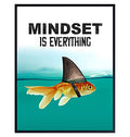 Motivational Wall Art Posters for Home, Office - Mindset is Everything - LARGE 11X14 - Inspirational Gifts for Men, Students - Entrepreneur Wall Art Decor - Uplifting Self-Improvement Positive Quotes - size: 11"L x 14"W, style: Unframed