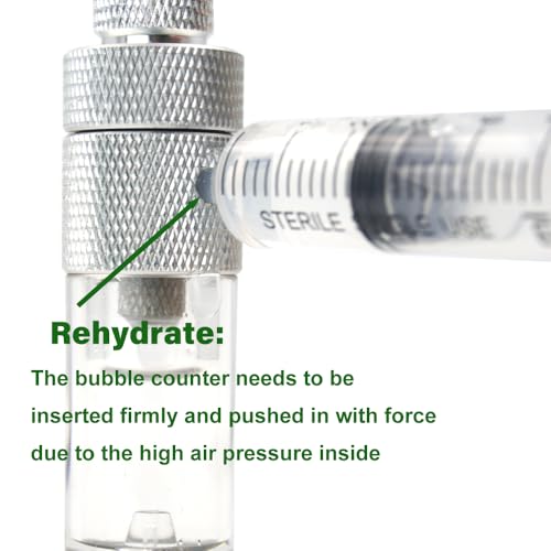LINLAN Easy Water Refill CO2 Bubble Counter with Check Valve and Water Adder for Planted Aquarium CO2 Regulator (Air Pipe Connection) - size: Air Pipe Connection