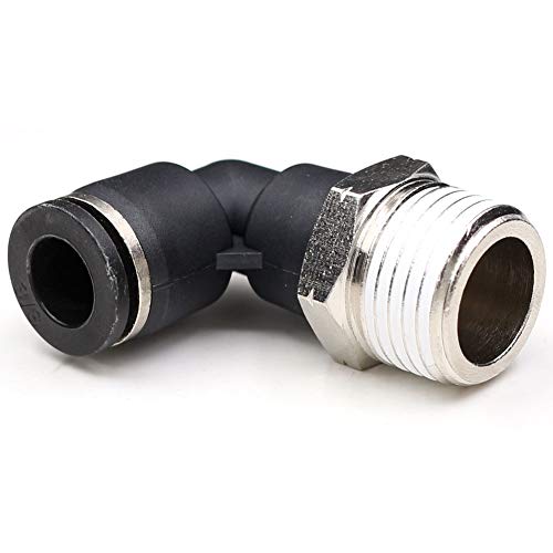 CEKER 3/8 in to 1/2 Npt Elbow Push Connect Fittings - 90 Degree Airline Fittings 2Packs - size: 3/8" OD X 1/2" MNPT