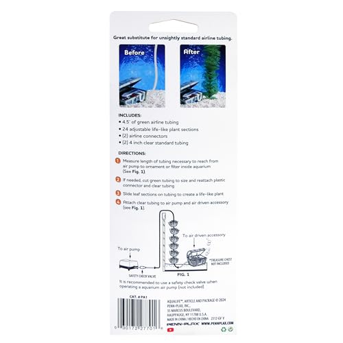 Penn-Plax Plant-Air Airline Tubing for Aquariums- 60" of Tubing That Looks Like an Aquarium Plant (PA1) - size: 60"