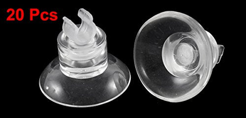 uxcell Universal Plastic Aquarium Airline Tube Holders Clips Suction Cup 20 Pcs Clear