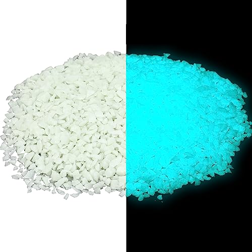 Wesiti Glow in the Dark Gravel, Fluorescent Glow in the Dark Rocks Decorations Fish Tank Rocks Decorative Aquarium Gravel Stones for Garden Room Planter Aesthetic, 300g/ 0.66lb (Blue Green, 3-5 mm) - color: Blue Green, size: 3-5 mm