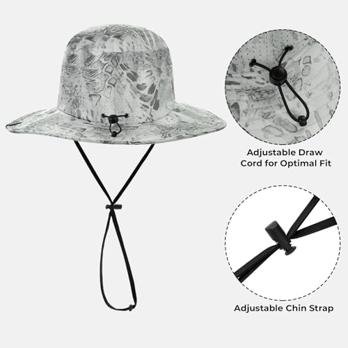 KastKing Sol Armis UPF 50 Boonie Hat - Sun Protection Hat, Fishing Hat, Beach & Hiking Hat, Paddling - color: R: Prym1 Glacier Fade, size: Laser-vented Design