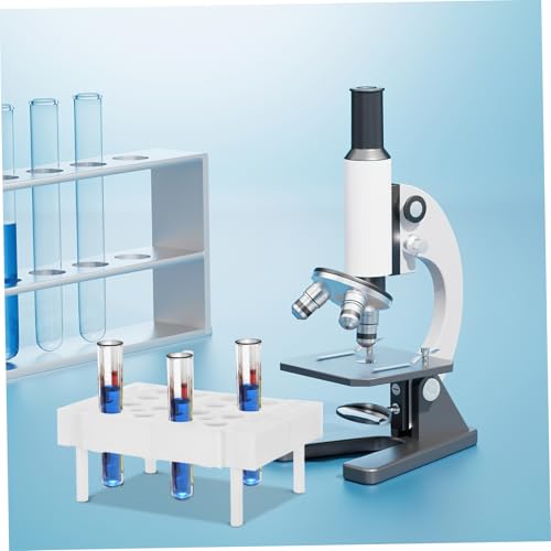 IMIKEYA Plastic Test Tube Rack Holder Stand for Lab Vials Chemistry Laboratory Supplies Detachable 15-Piece Set