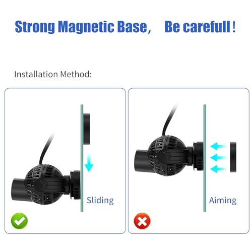 AQUANEAT Aquarium Wavemaker Circulation Pump, 2100GPH Fish Tank Powerhead, Submersible Water Pump, Magnetic Base - size: 2100GPH