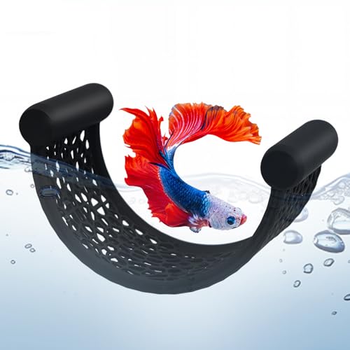 Black Betta Fish Hammock,Betta Fish Tank Accessories Decorations,Safe Floating Aquarium Rest Ledge for Bettas,Nano Fishs,Small Fish Shrimp (Black) - color: Black