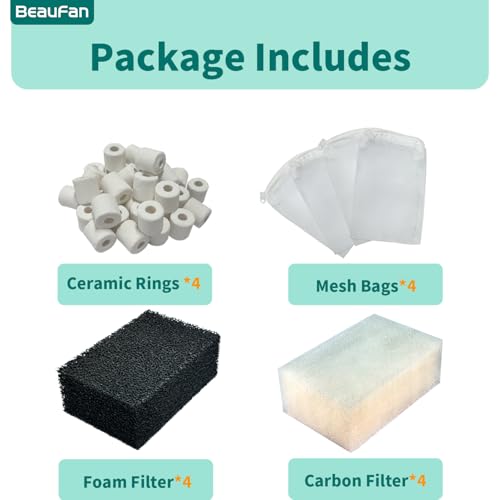 4 Set of Upgraded Three-Stage Filtration Tank Filter Maintenance Kit, Replacement for AquaClear 30/150 30-Gallon Aquarium - size: for 30 Power Filter