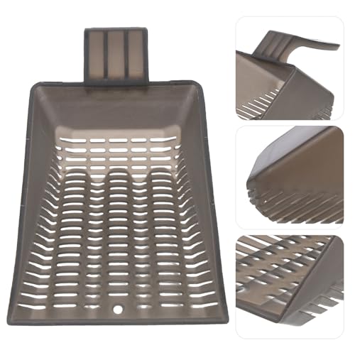 WOONEKY Aquarium Sand Shovel Fish Tank Gravel Tool Plastic Substrate Scoop for Aquarium Maintenance and Aquatic Plant Care – Tea Color, 1pcs