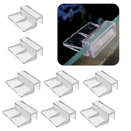 Aquarium lid Clips,8pcs Aquariums Glass Lid Clip Acrylic Stand for Frameless Fishtanks 6mm and 8mm Size for Great Aquariums Holder