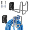 2pcs Garden Hose Holder with Tool Hook - Heavy Duty Water Hose Reel with Nozzle Storage Design, Wall Mount Hose Hanger Water Hose Holders for Outside Yard Storage - color: 2pc Gray