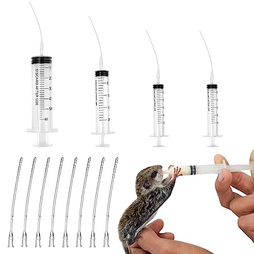 Baby Bird Feeding Syringe Set, Pet Parrot Milk Feeding Syringe with Tubes, Parrot Feeding Tubes Measuring Tools for Feeding Pets Scientific Industrial Labs… (10ml+10ml+20ml+60ml) - color: 10ml+10ml+20ml+60ml