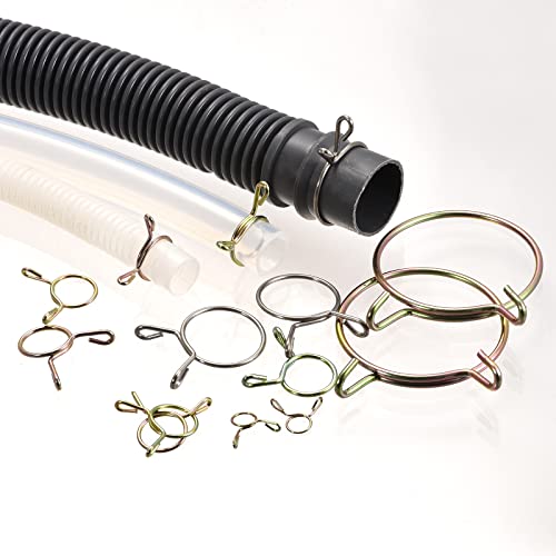 uxcell Fuel Line Hose Clips, 20pcs 7mm ID Fit 8-8.5mm OD Hose 304 Stainless Steel Water Pipe Air Tubing Spring Hose Clamps for Motorcycle Scooter - size: 7mm