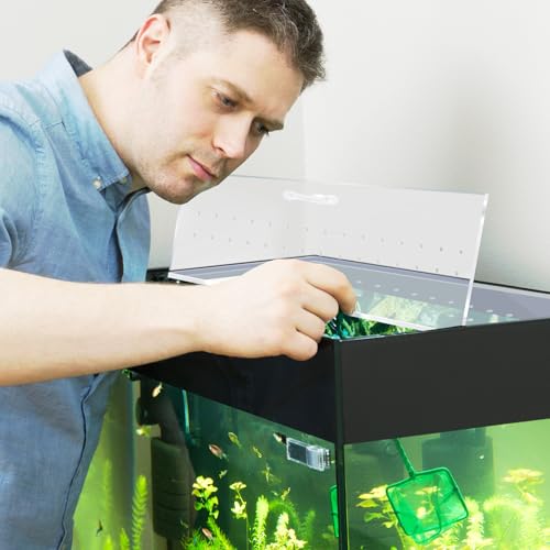 Sieral Aquarium Polycarbonate Canopy Set 35.13 x 17.13 x 0.12 Inch for 50/65/84 Gallon Without Center Brace Aquariums Cover Fish Tank Lid with a Hook Knife, Clear - color: Clear, size: 36 x 18 Inch