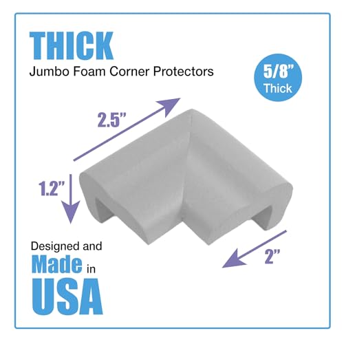 KidKusion Jumbo Corner Cushion | Made in USA | Taupe | 4 Pack | Furniture and Corner Protector - color: Taupe, size: 4 Pack