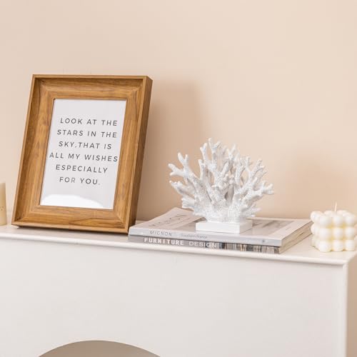 5.8" H White Coral Decor, Resin Coral Statue, Nautical Decorations for Home, Bedroom, Bathroom, Living Room, Beach/Coastal/Ocean Themed Cabinet Shelf Tabletop Decor - color: White, size: 5.83"H