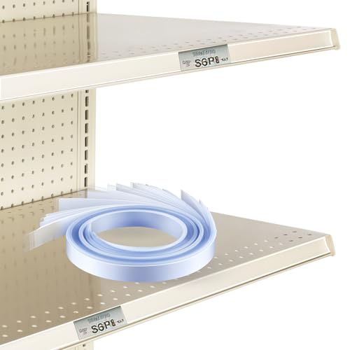 Frienda 100 Pcs Decorative Gondola Shelving Vinyl Insert Strips Pre Cut 48" x 1.25" C Channel Decorative Shelf Insert Strips for Retail Store Supermarkets Grocery Gondola Decoration (Clear) - color: Clear