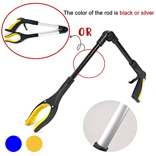 Fish Tank Accessories - 31" Aquarium Tweezers Grabber for Aquarium Landscaping Decoration Grab and Place Garbage Cleanup Foldable Gripper Multi-Function Mobility Aid Reaching Assist Tool(Yellow)