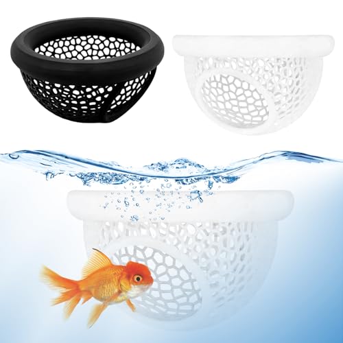 2 Pack Betta Hammock, Betta Fish Tank Accessories, Floating Betta Hide, Beta Fish Tank Decor, Fish Cave, Aquarium Decorations (Black and White)