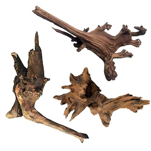 kathson 3 PCS Aquarium Driftwood Decoration Natural Driftwood Branches Reptiles Habitat Wood Decor Assorted Sizes Wood for Fish Tank Decor Reptile Terrarium Accessories Decor - size: 3Pcs: 4.5-9.5in