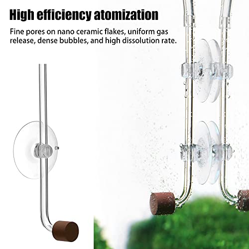 DONGKER Aquarium CO2 Diffuser,Acrylic Fish Tank CO2 Atomizer with Suction Cups for 4mm I.D. CO2 Air Tube(Up to 30cm Fish Tank)